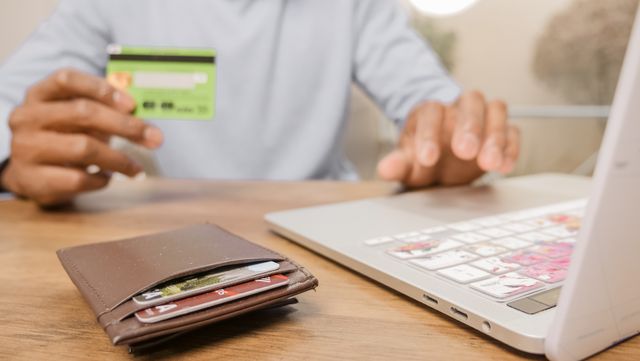 person making an online payment